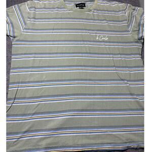 Barney Cools Casual Short Sleeve T Shirt Men's Size XL Stripe Green Surf Skater